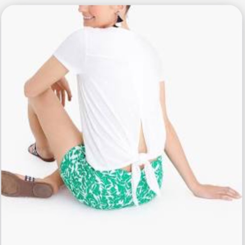 Crisp white J. Crew t shirt with back tie